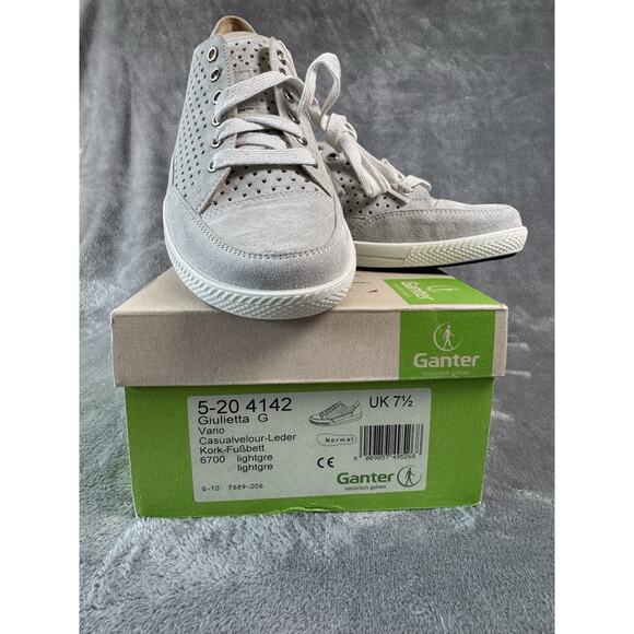 Gray Suede Giulietta Comfort Tie Sneaker German Ganter, UK Size 7.5, US Size 10 - Picture 2 of 11